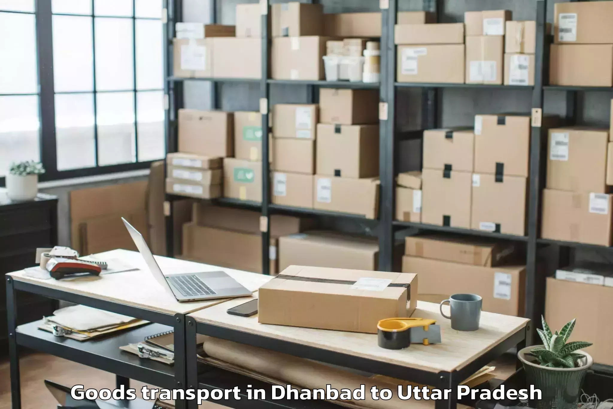 Easy Dhanbad to Jhinjhak Goods Transport Booking